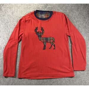 Eddie Bauer Pajama Shirt Mens Medium Christmas Reign Deer Thermal Plaid